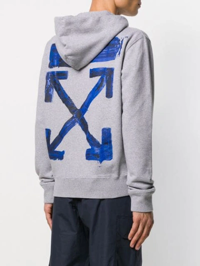 Shop Off-white Arrows Print Hoodie In Grey