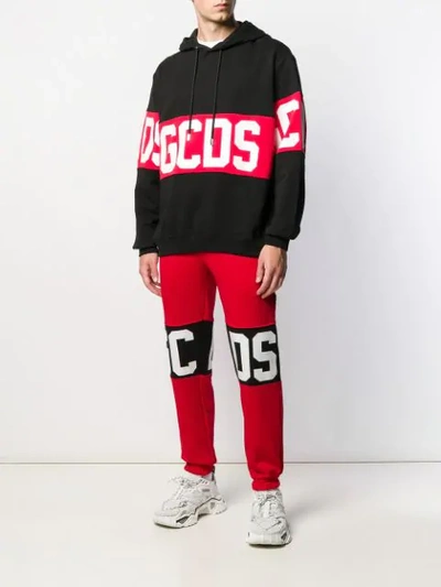 Shop Gcds Logo Print Track Pants In Red