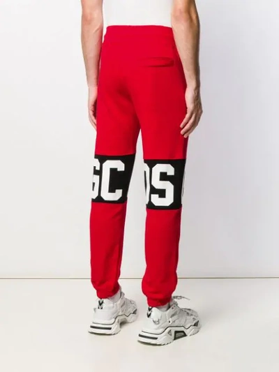 Shop Gcds Logo Print Track Pants In Red