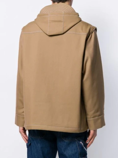 JACQUEMUS CONTRAST STITCHING HOODED JACKET - 大地色