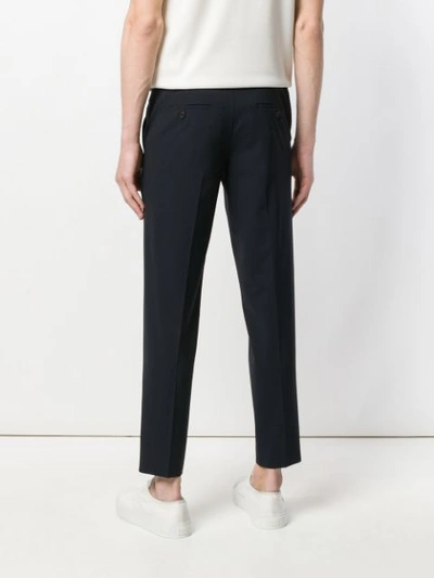 Shop Wooyoungmi Stretch Straight Leg Trousers - Blue