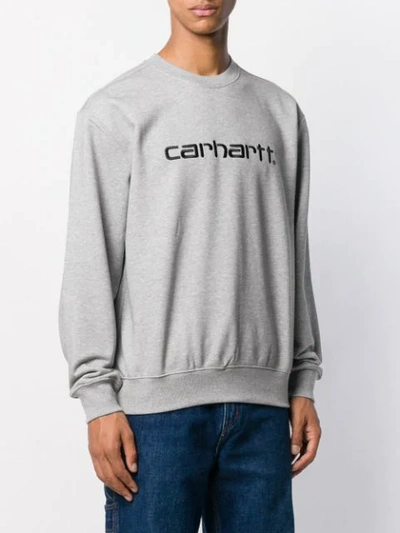 Shop Carhartt Branded Sweatshirt In Grey