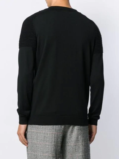 Shop Fendi Ribbed Jumper In Black