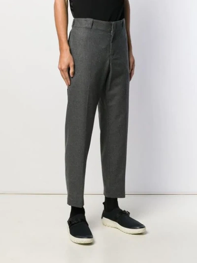 Shop Prada Gerade Cropped-hose In Grey