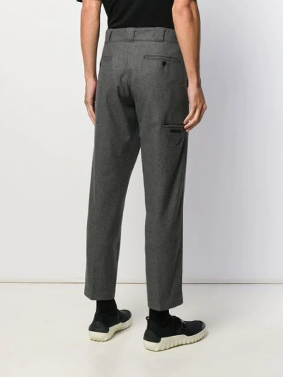 Shop Prada Gerade Cropped-hose In Grey