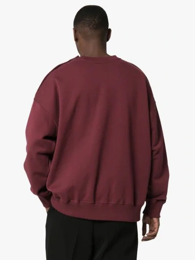 Shop Jw Anderson Button-shoulder Oversized Sweatshirt In Red