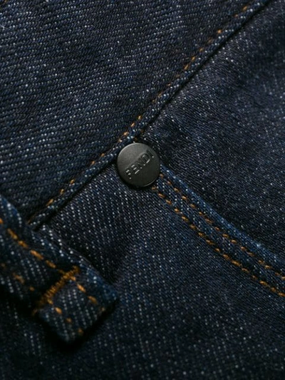 Shop Fendi Ff Logo Pocket Jeans In F0qg0-dark Blue