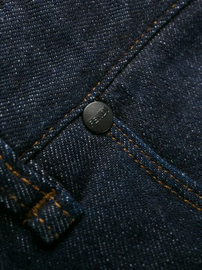 Fendi Schmale Jeans Mit Logo-tasche In F0qg0-dark Blue