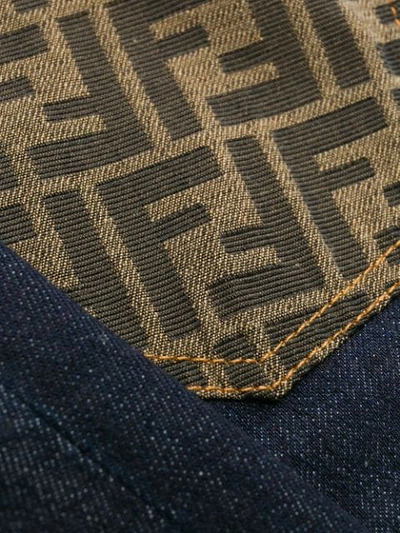 Fendi Schmale Jeans Mit Logo-tasche In F0qg0-dark Blue