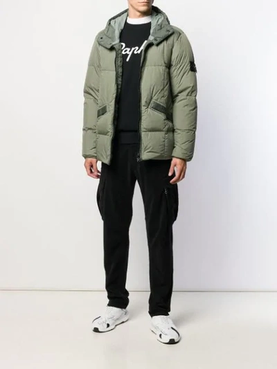 Shop Stone Island Padded Jacket In Green
