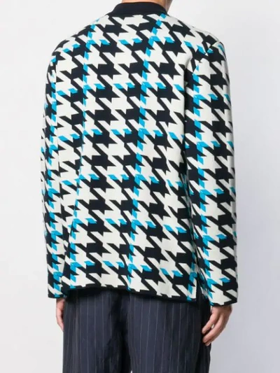 Shop Sunnei Houndstooth Polo Shirt In Blue