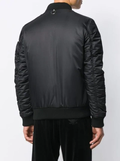 Shop Philipp Plein Zipped Bomber Jacket In Black