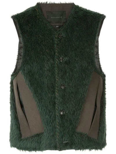 Shop Mackintosh 0003 Textured Waistcoat In Green