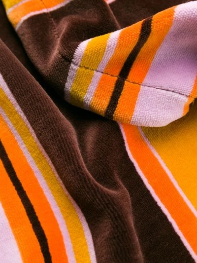 Shop Marni Velvet Striped Hoodie In Orange