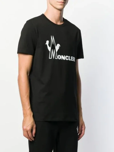 Shop Moncler Logo Print T In Black
