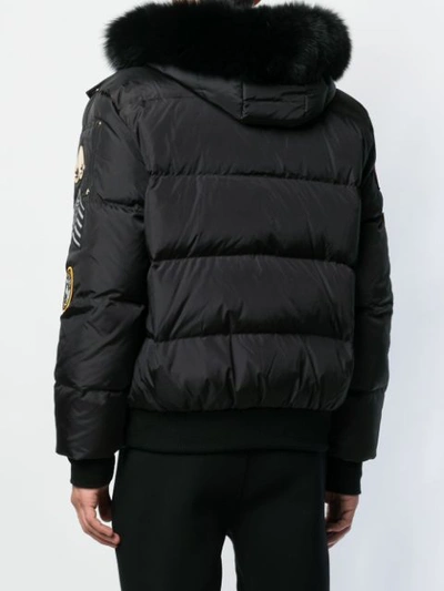 Shop Moose Knuckles Hooded Puffer Jacket In Black