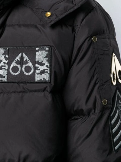 Shop Moose Knuckles Hooded Puffer Jacket In Black