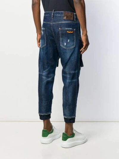 DSQUARED2 CROPPED TAPERED JEANS - 蓝色