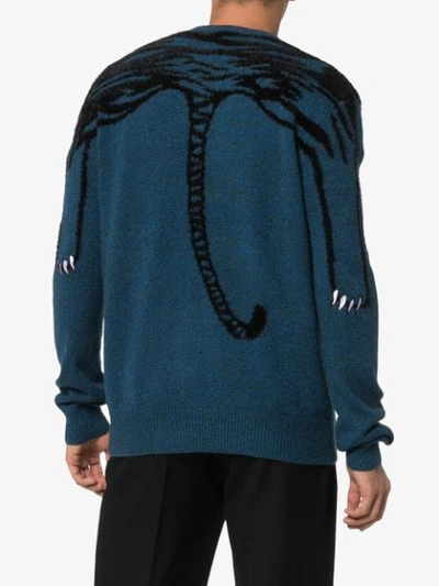 Shop Kenzo Tiger Knitted Sweater - Blue