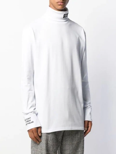 GCDS ROLL NECK LOGO SWEATSHIRT - 白色