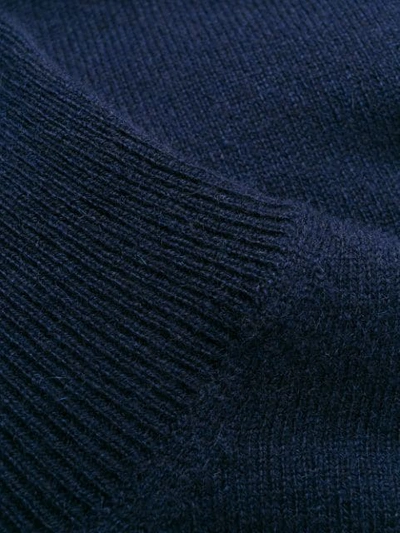 Shop Ballantyne Roll Neck Knit Jumper In Blue