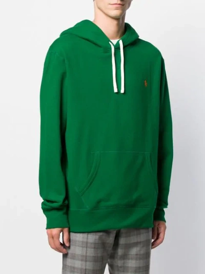 Shop Polo Ralph Lauren Logo Embroidery Hoodie In 003 Green