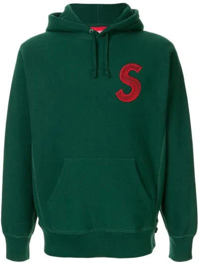 Shop Supreme S Logo Hoodie In Green