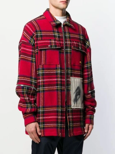 Shop Palm Angels Checked Shirt Jacket In Red