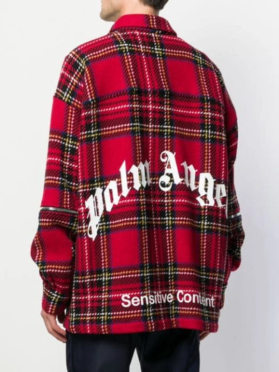 Shop Palm Angels Checked Shirt Jacket In Red