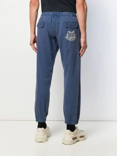 Shop Gucci Gathered Ankle Trousers In Blue