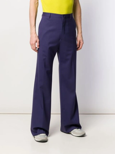 LANVIN WIDE LEG TAILORED TROUSERS - 蓝色