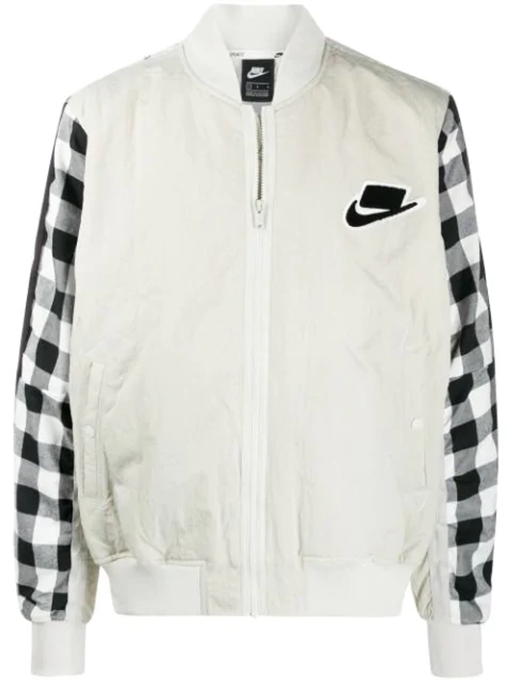 Nike Nsw Check sleeves Bomber Jacket In Neutrals ModeSens