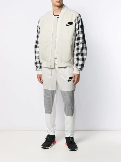 Nike Nsw Check-sleeves Bomber Jacket In Neutrals | ModeSens