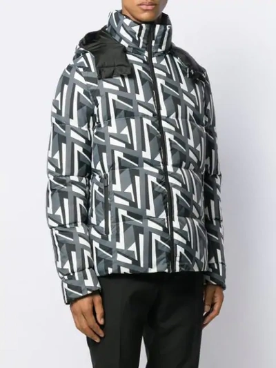 Shop Fendi Reversible Quilted Coat In Grey