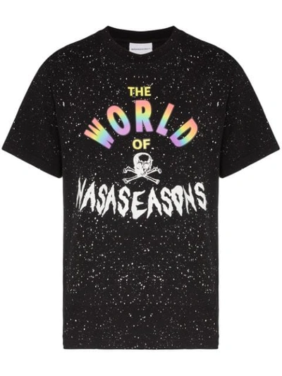 Shop Nasaseasons Graphic Logo Print T-shirt In Black