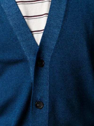 Shop Etro V-neck Cardigan In Blue