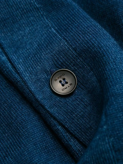 Shop Etro V-neck Cardigan In Blue