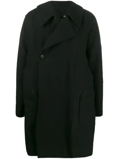 Shop Rick Owens Button-up Coat In Black