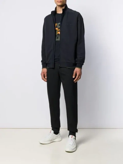 Shop Z Zegna Zipped Sweatshirt In Blue