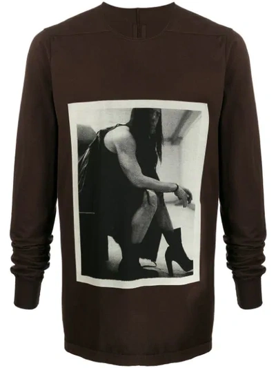 Shop Rick Owens Drkshdw Printed Level Sweatshirt In Brown