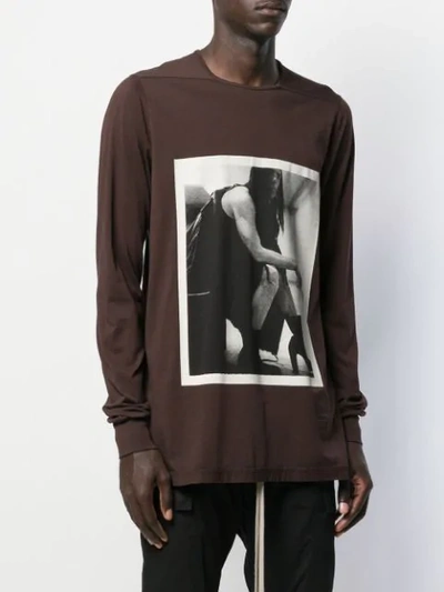 Shop Rick Owens Drkshdw Printed Level Sweatshirt In Brown