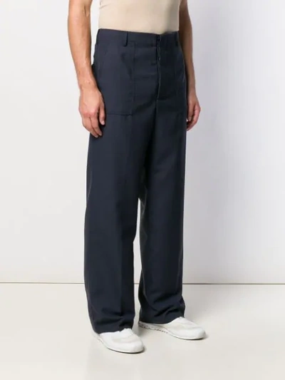 Shop Jacquemus High-waisted Wide-leg Trousers In Blue