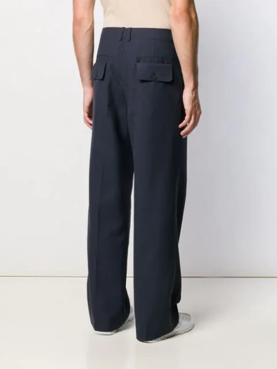 Shop Jacquemus High-waisted Wide-leg Trousers In Blue