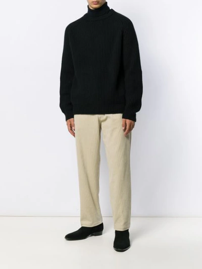 Shop Haider Ackermann Ribbed Knit Sweater In Black