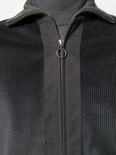 Shop Anglozine Moseley Corduroy Zip Jacket In Grey