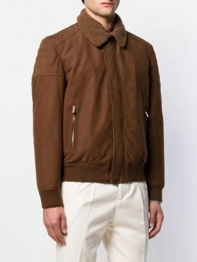 Shop Brunello Cucinelli Bomber Jacket In Brown