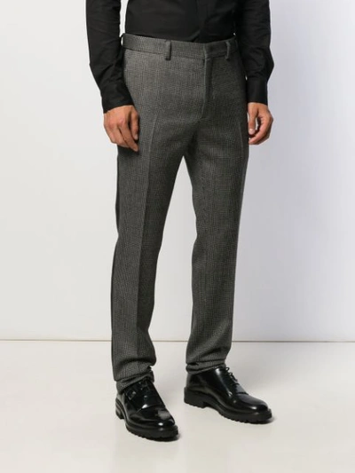 Shop Fendi Micro-dot Straight-leg Trousers In Black