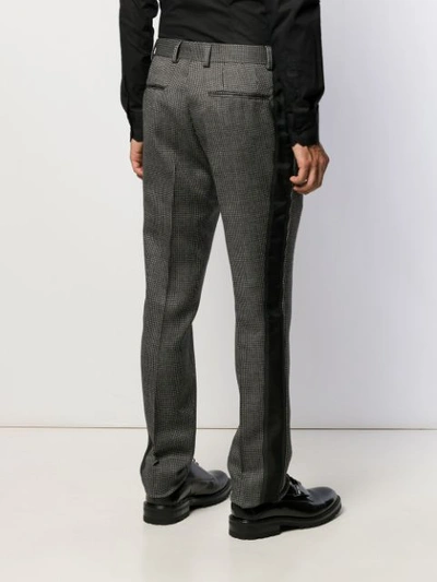 Shop Fendi Micro-dot Straight-leg Trousers In Black