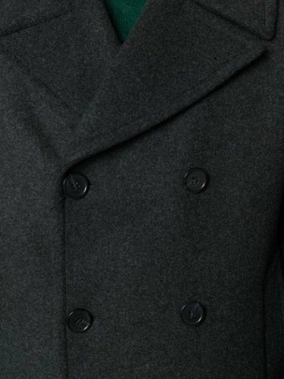 Shop Polo Ralph Lauren Double Breasted Peacoat In Grey
