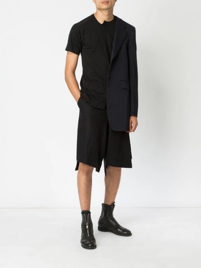 Shop Comme Des Garçons Homme Deux Comme Des Garçons Homme Plus Asymmetric Short Sleeve T-shirt - Black
